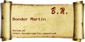 Bondor Martin névjegykártya