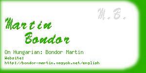 martin bondor business card
